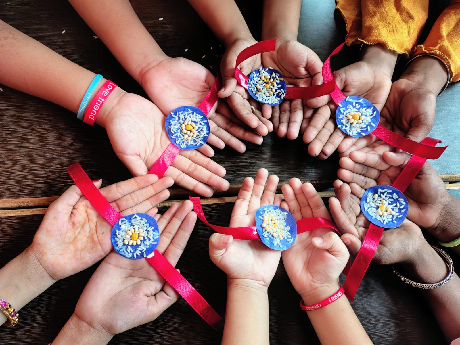 Teacher with children at Ridhira